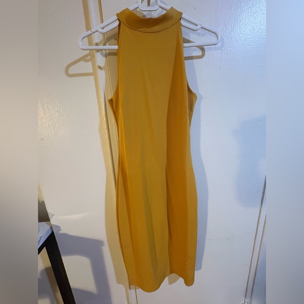 Elegant Mustard Yellow‎ Sleeveless Dress